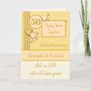Anniversary 50th Golden 50 years peach cream Card