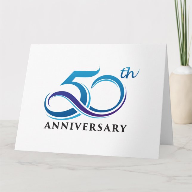 Anniversary 50th letterpress thank you card (Front)