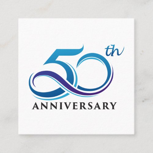 Anniversary 50th square business card