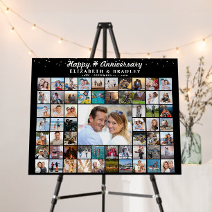 Anniversary 59 Photo Collage Confetti Personalized Foam Board