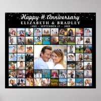 Anniversary 59 Photo Collage Confetti Personalized