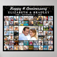Anniversary 59 Photo Collage Confetti Personalized