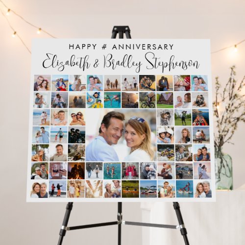 Anniversary 59 Photo Collage Modern Script
