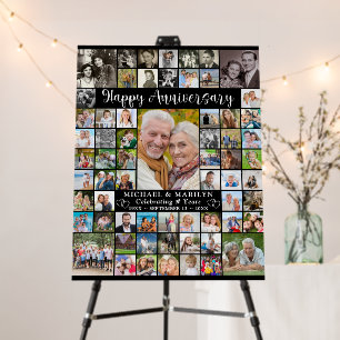 Anniversary 64 Photo Collage Personalized Foam Board