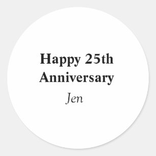 Anniversary add your name text image editable  inv classic round sticker