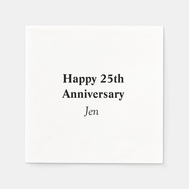 Anniversary add your name text image editable  inv napkins (Front)