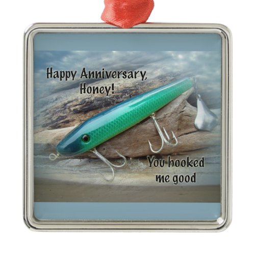 Anniversary - AJS Green Swimmer Fishing Lure Metal Ornament