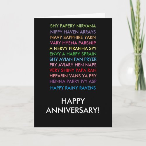 Anniversary Anagrams card