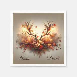 Anniversary Autumn Deer Antler Bouquet Napkins
