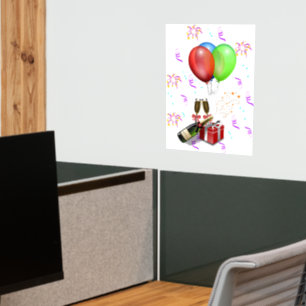 Anniversary Balloons Bottle Bucket Celebration Wall Decal