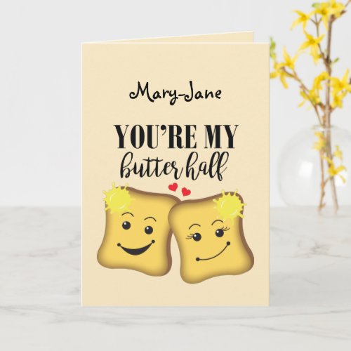 Anniversary Better Half Funny Food Pun Card