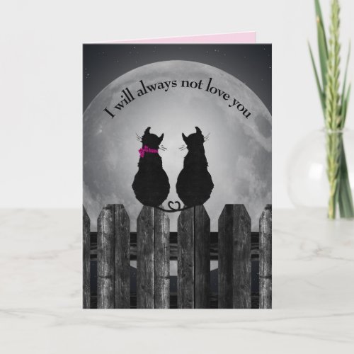 Anniversary Black Cats and Moon Card