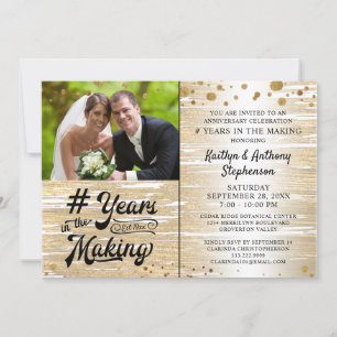 Anniversary Black Gold YEARS IN THE MAKING Invitation