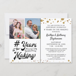 Anniversary Black Gold YEARS IN THE MAKING Invitation
