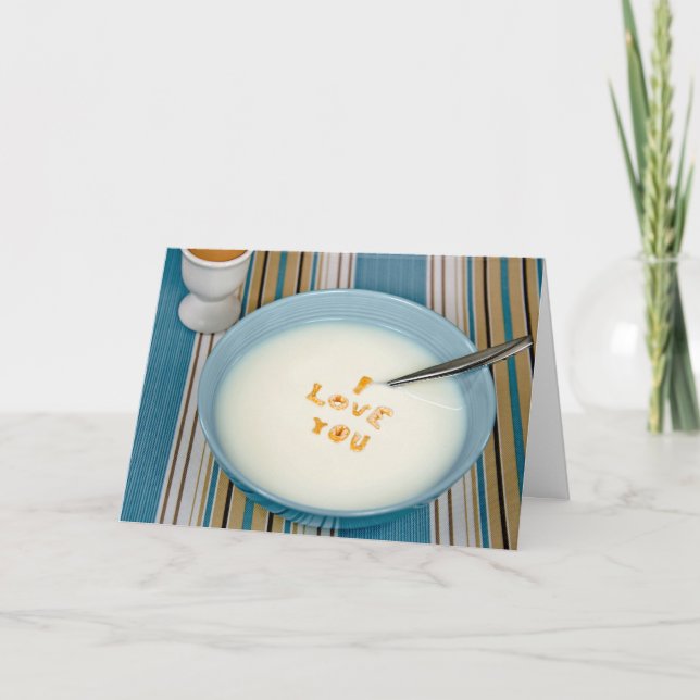 Anniversary Breakfast I Love You  Card (Front)