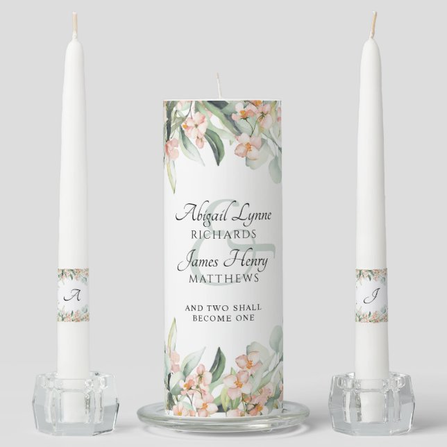 Anniversary Bride Groom Monogram Unity Candle Set (Front)
