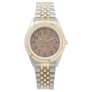 ANNIVERSARY BROWN LEATHER PERSONALIZED DATE WATCH