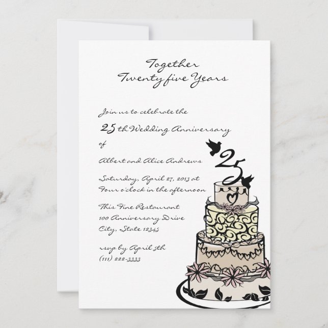 Anniversary Cake Invitation (Front)