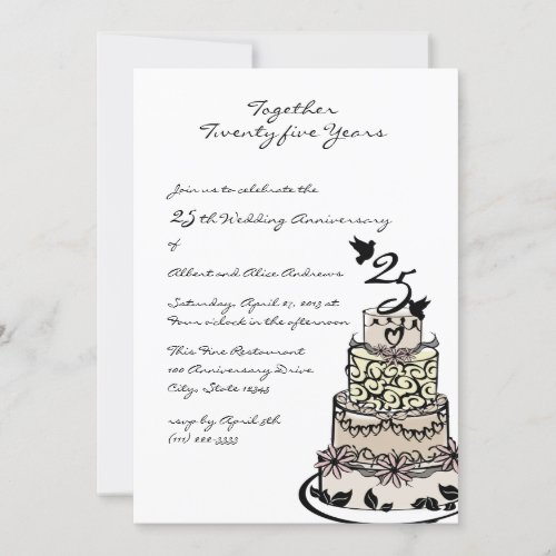 Anniversary Cake Custom Invites