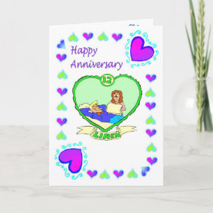Anniversary card 12th linen anniversary