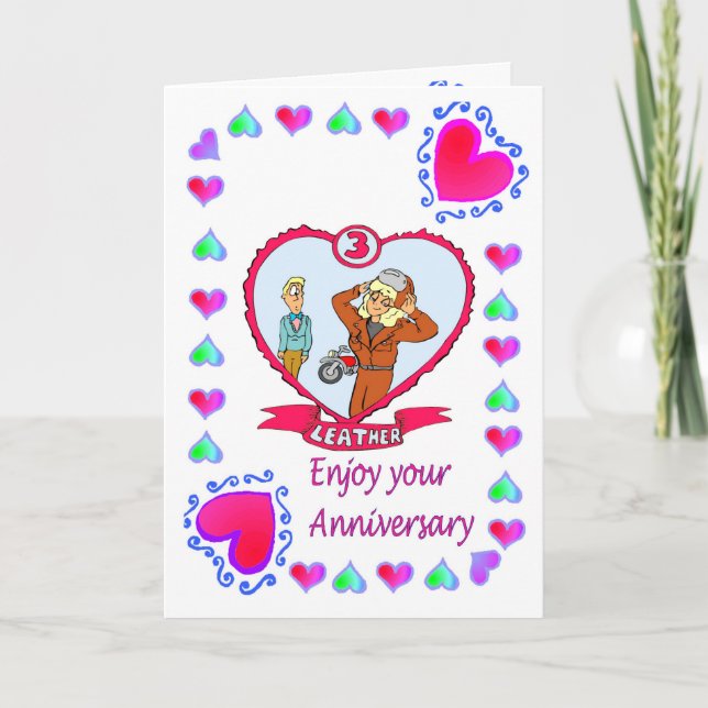 Anniversary card 3rd Leather (Front)