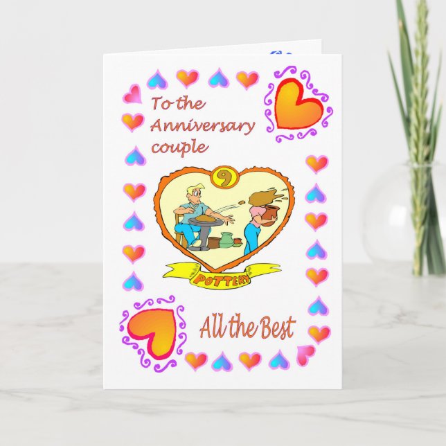 Anniversary card 9th pottery (Front)