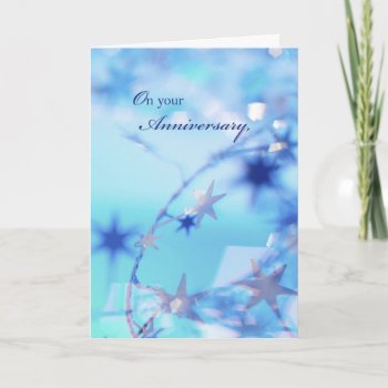 Anniversary Card  Blue With Stars Card by sandrarosecreations at Zazzle