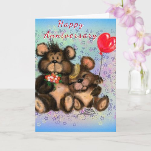 Anniversary Card Couple Bear Love