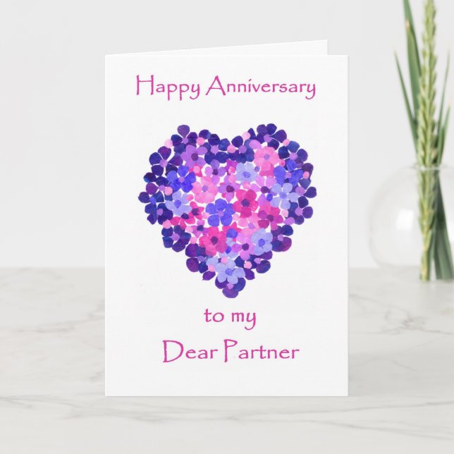 Anniversary Card for Partner - Flower Power (Front)