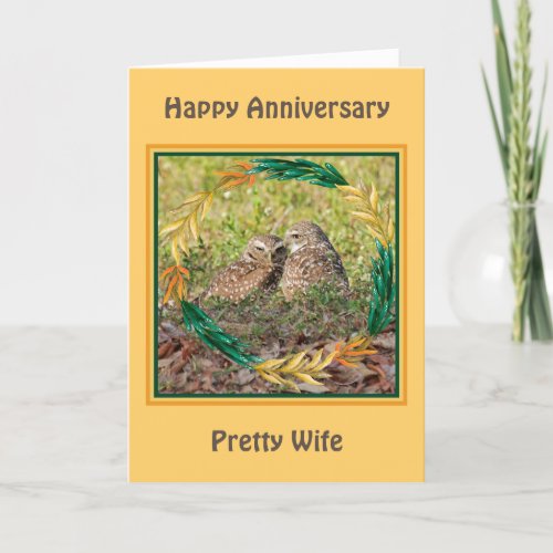 Anniversary Card for Wife Loving Owls