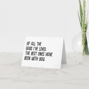 Anniversary Card, Husband, Wife, Valentine, Funny Letterpress Thank You Card