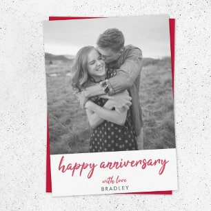 Anniversary Card   Modern Couple Photo 5x7 Flat