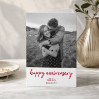Anniversary Card | Modern Couple Photo 5x7 Folded