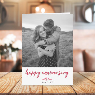 Anniversary Card   Modern Couple Photo 5x7 Folded