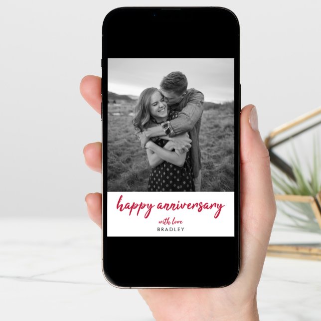 Anniversary Card | Modern Couple Photo 5x7 Folded (Front Digital)