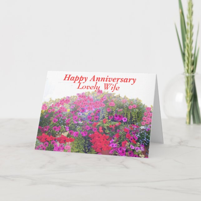 Anniversary card, to Wife, customizable Card (Front)