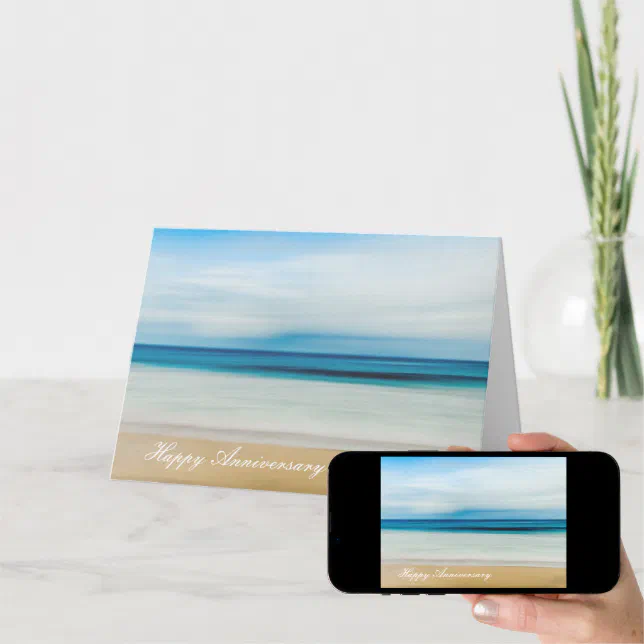 Anniversary card with Beautiful Beach Colors | Zazzle