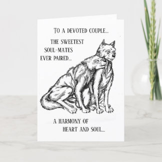 Anniversary card with Devoted Couple (wolves)
