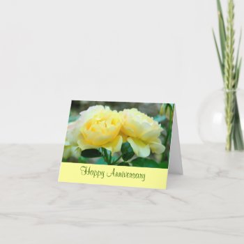 Anniversary Card  Yellow Roses Card by whatawonderfulworld at Zazzle