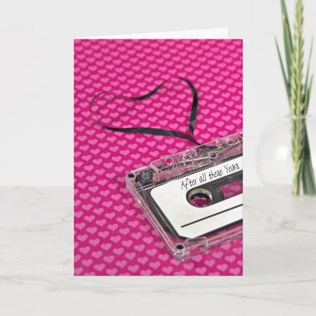 Anniversary Cassette Tape Heart Card (Front)