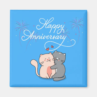Anniversary Cats In Love Magnet