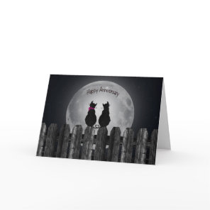 Anniversary Cats in Moonlight Card