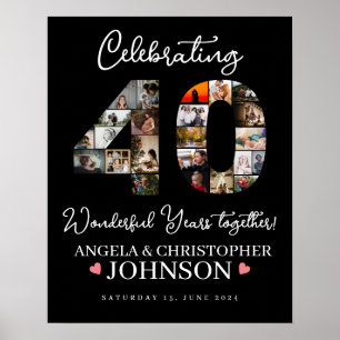 anniversary Celebrating 40 Years Photo Montage Poster