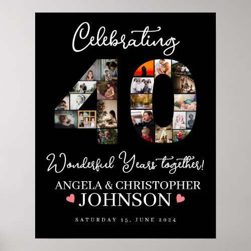 anniversary Celebrating 40 Years Photo Montage Poster