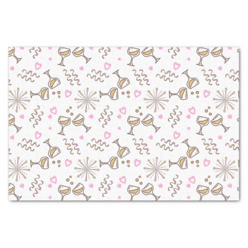 Anniversary Celebration Patterns PinkGold ID723 Tissue Paper