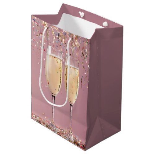Anniversary Champagne and Confetti Medium Gift Bag