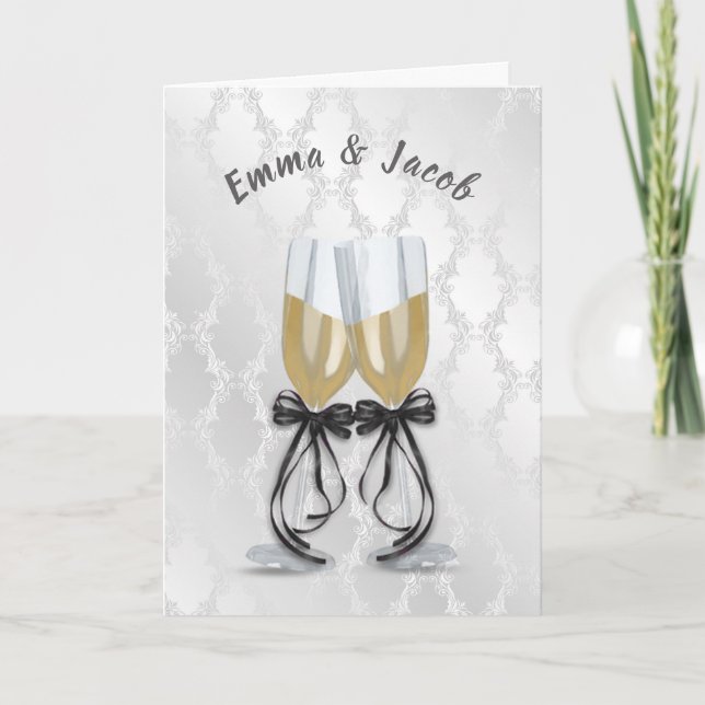 Anniversary Champagne Toast  Card (Front)