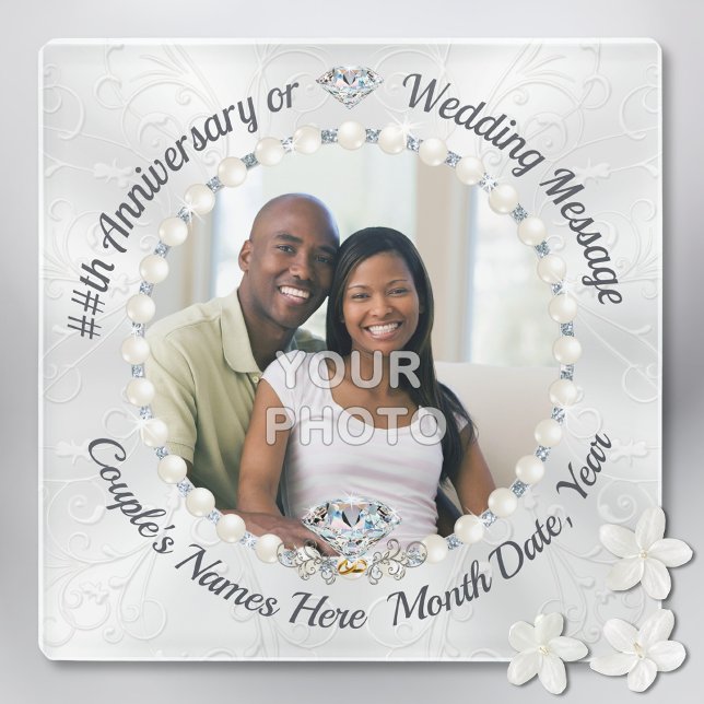 Anniversary Coasters, Wedding Photo Coasters (Anniversary Coasters. Diamond themed wedding gifts. Photo anniversary gifts. Cheap anniversary gifts)