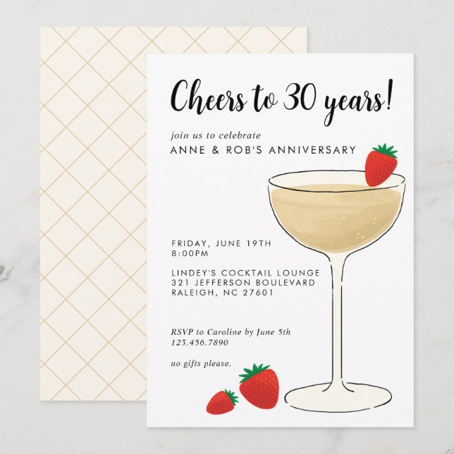 Anniversary Cocktail Party Invitation (Front/Back)
