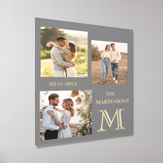 Anniversary Collage Textured Foam Peel & Stick Foam Core Photo Tile (Angled)